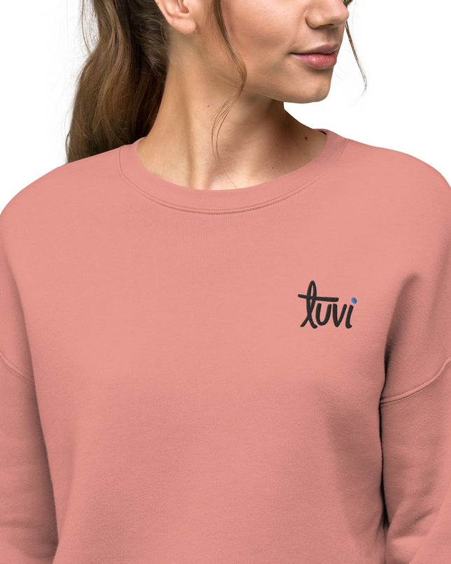 tūvi life Embroidered Fleece Crop Sweatshirt