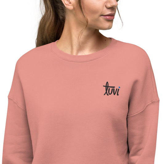 tūvi life Embroidered Fleece Crop Sweatshirt